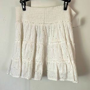 White lace elastic skirt